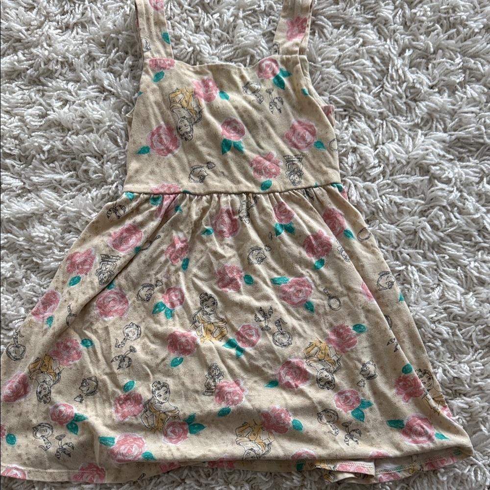 Beige Floral Princess Print Sundress